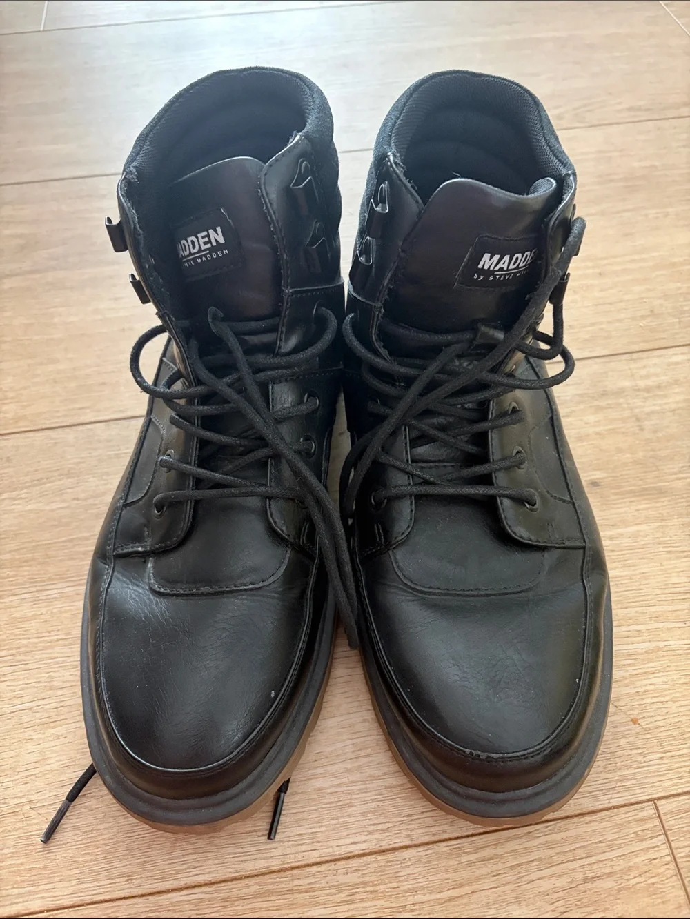 Steve Madden Men's Black Lace-Up Boots